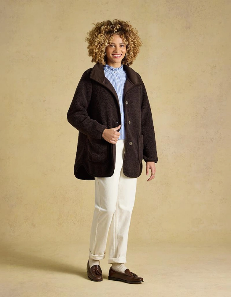 Joules SADIE LONGLINE Womens Longline Jackets Chocolate Brown