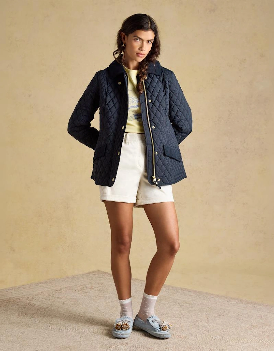 Joules HIGHCLERE Womens Quilted Jackets Navy