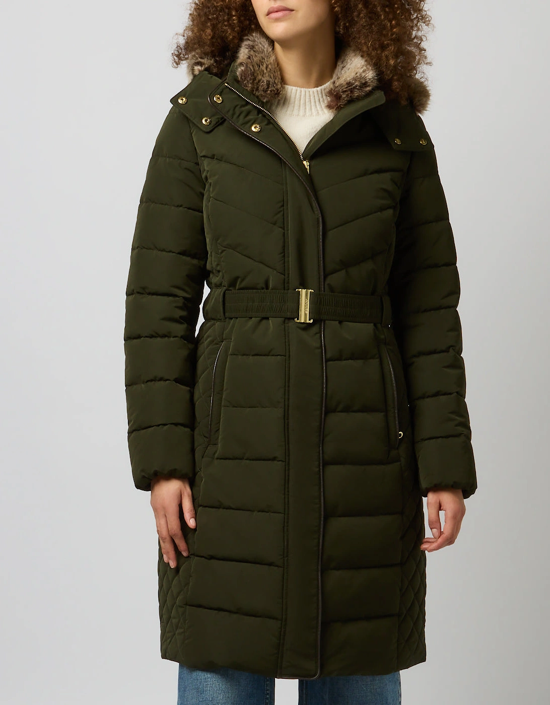Joules ASPEN LONG Womens Longline Jackets Dark Green