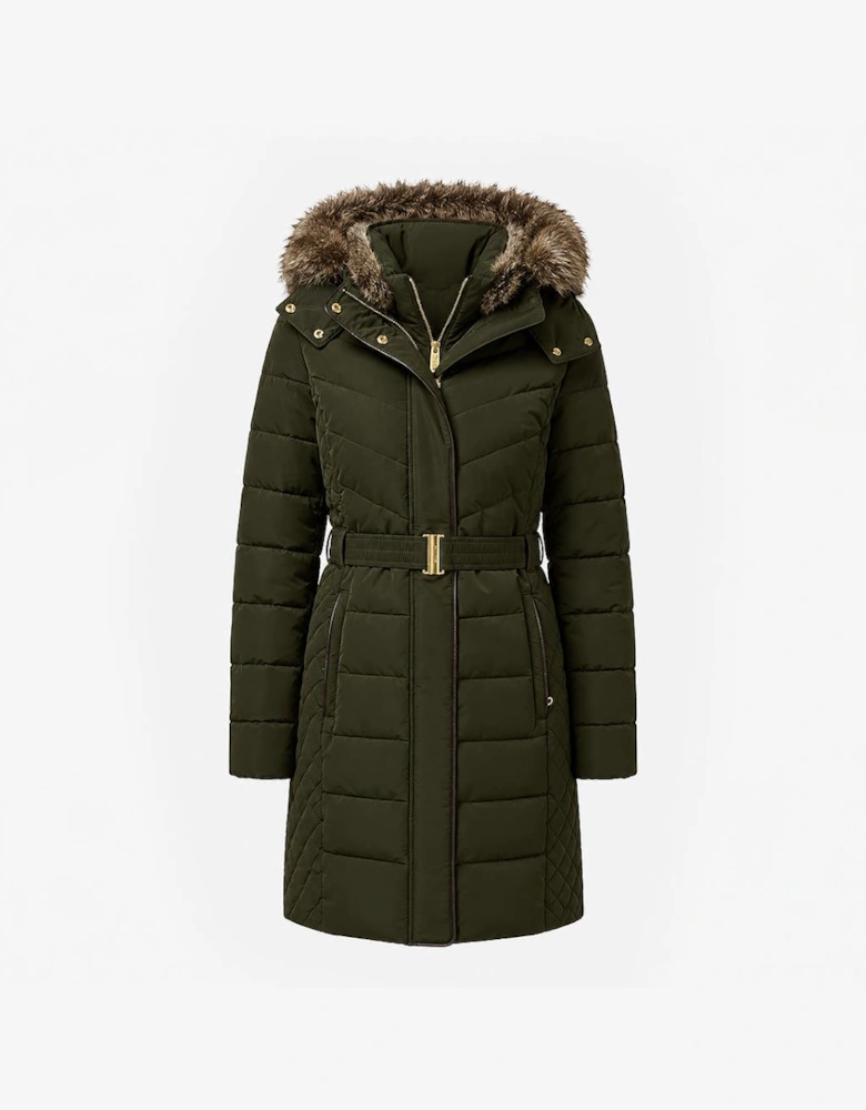 Joules ASPEN LONG Womens Longline Jackets Dark Green