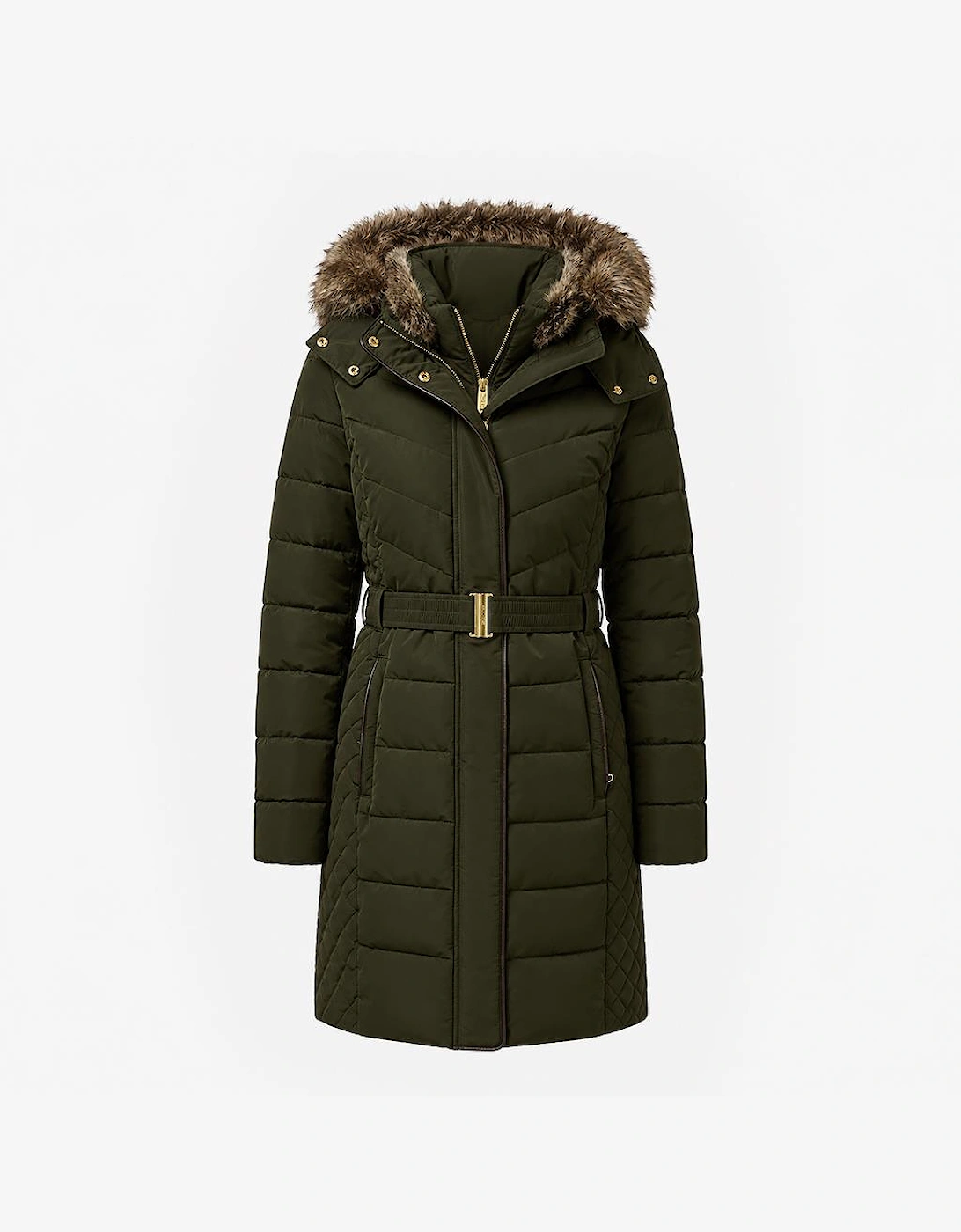 Joules ASPEN LONG Womens Longline Jackets Dark Green