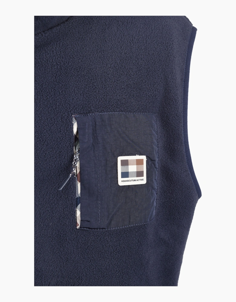 AQUASCUTUM POLAR FLEECE GILET NAVY