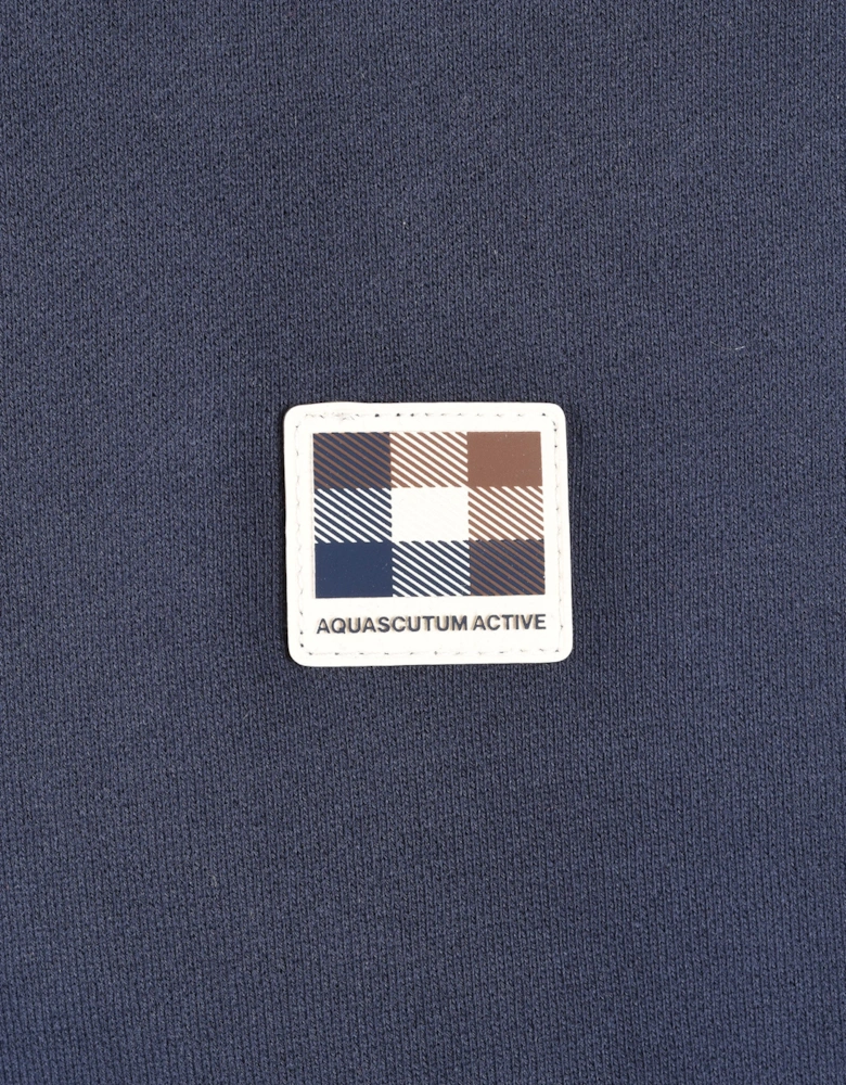 AQUASCUTUM SHOULDER FLEECE CREWNECK NAVY