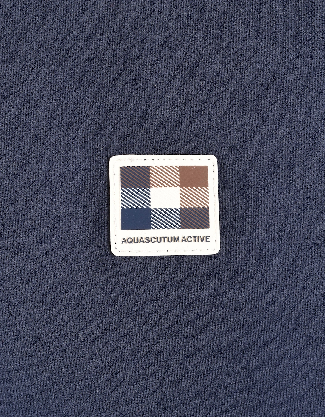 AQUASCUTUM SHOULDER FLEECE CREWNECK NAVY