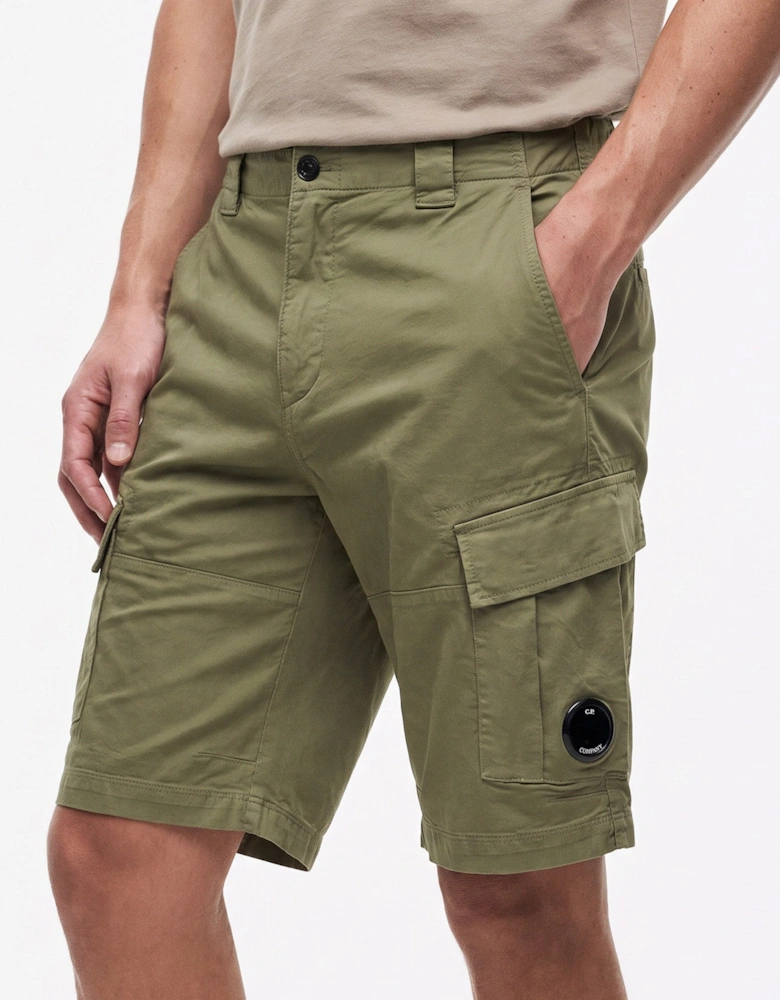 Cp Company Bermuda Cargo Stretch Gabardine Shorts KHAKI 644