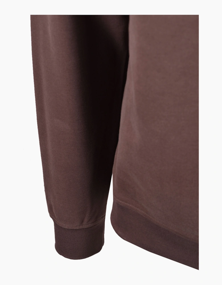 AQUASCUTUM SHOULDER FLEECE CREWNECK CHOCOLATE
