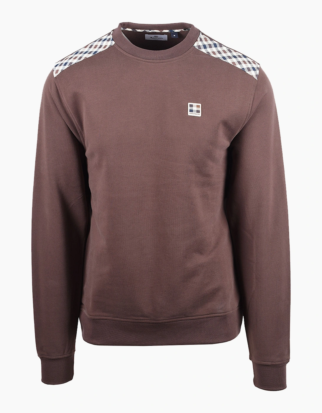 AQUASCUTUM SHOULDER FLEECE CREWNECK CHOCOLATE