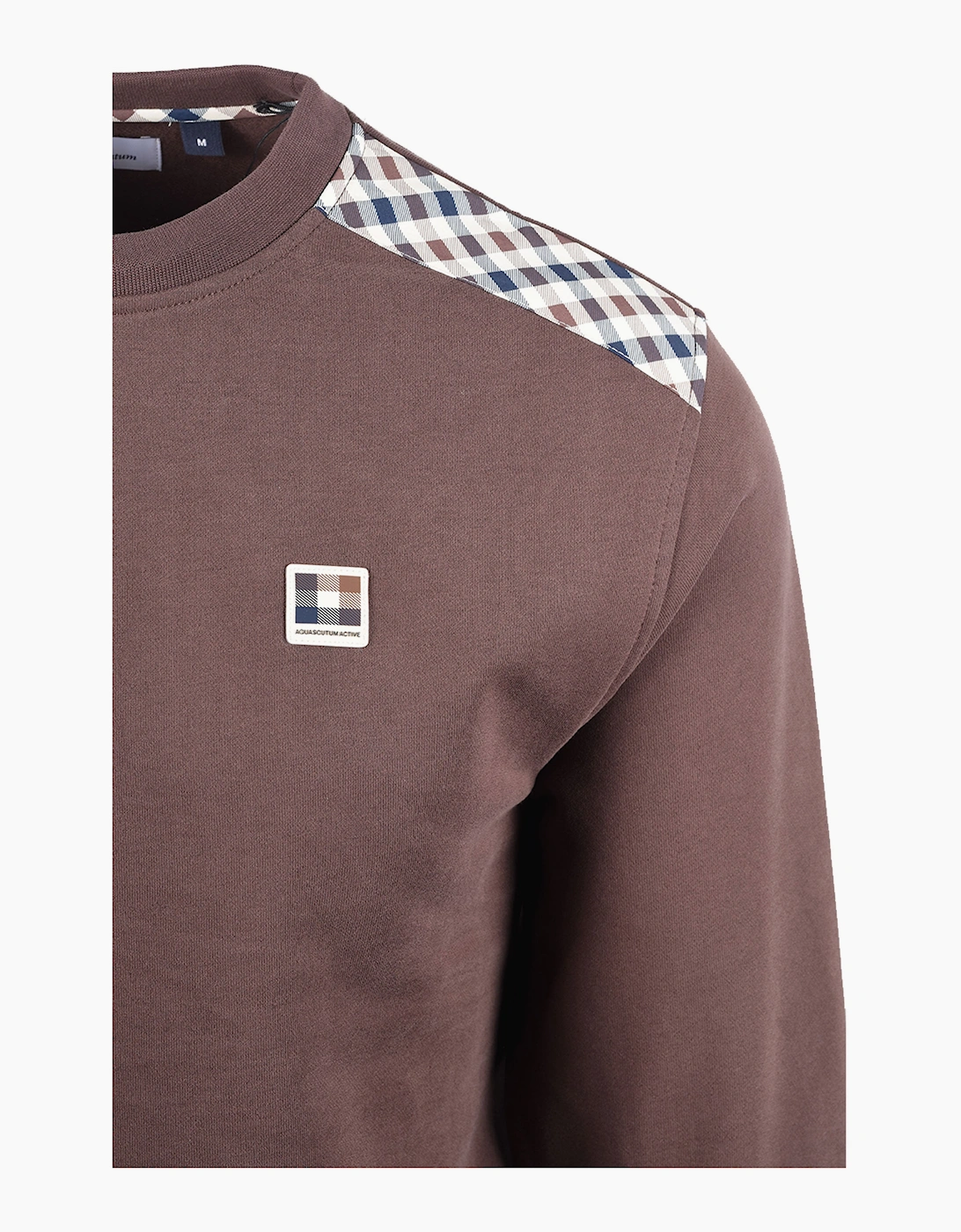 AQUASCUTUM SHOULDER FLEECE CREWNECK CHOCOLATE