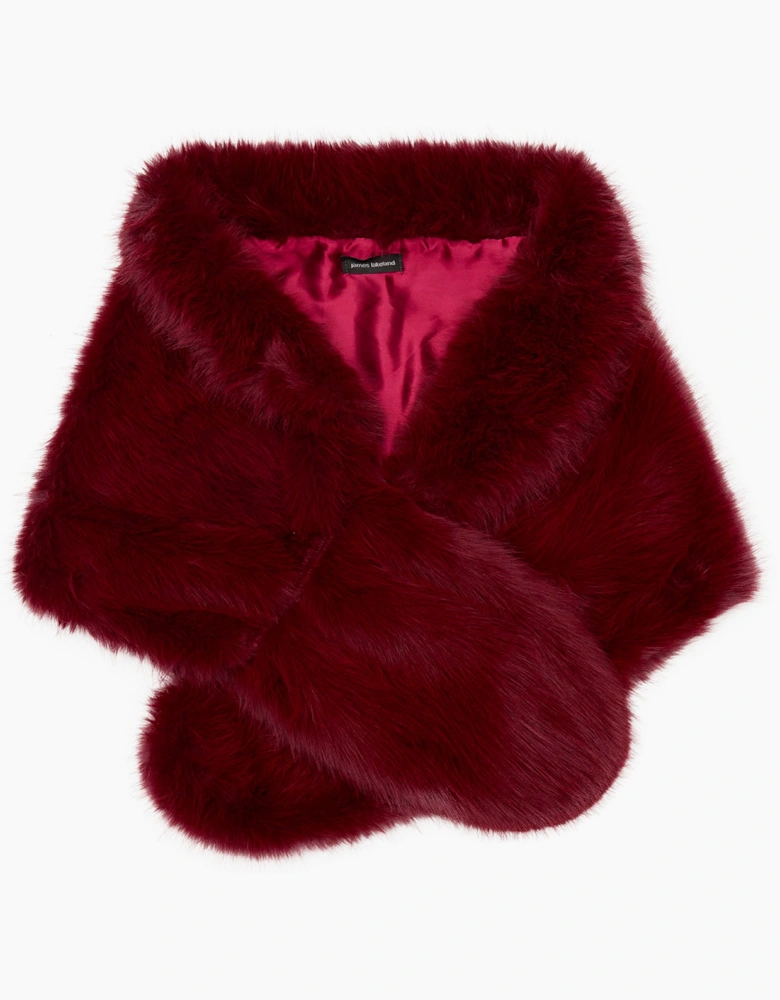 Burgundy Faux Fur Wrap