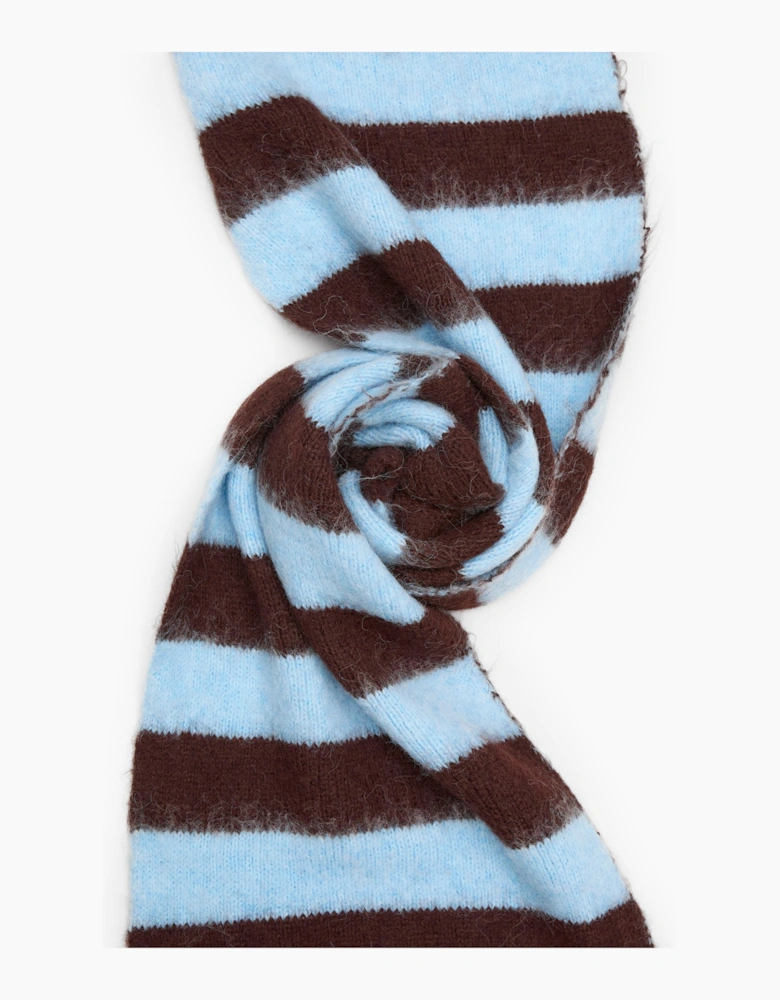 Teal & Brown Stripe Blanket Scarf
