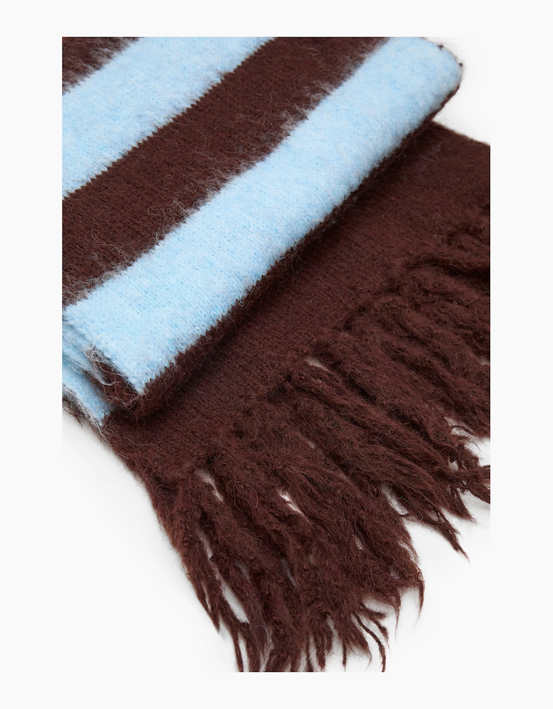 Teal & Brown Stripe Blanket Scarf