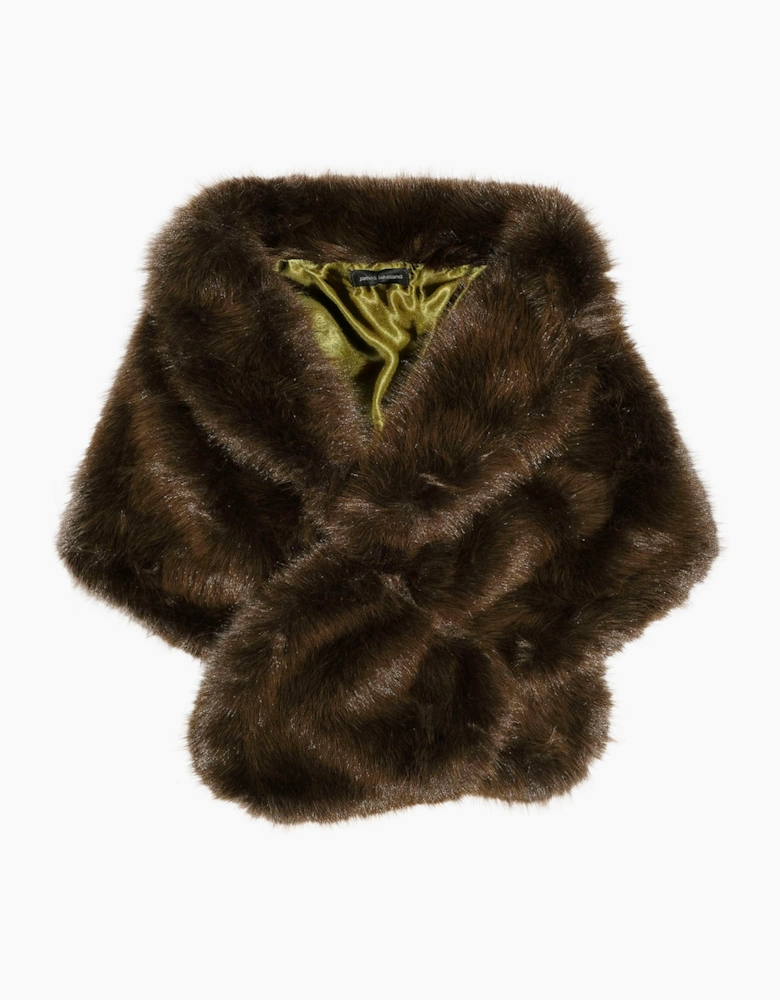 Khaki Green Faux Fur Wrap