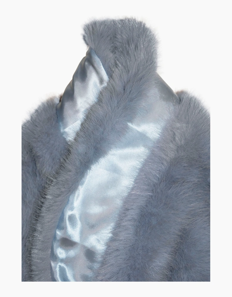 Pale Blue Faux Fur Wrap