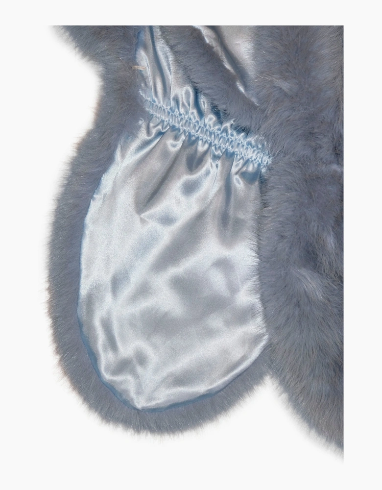 Pale Blue Faux Fur Wrap