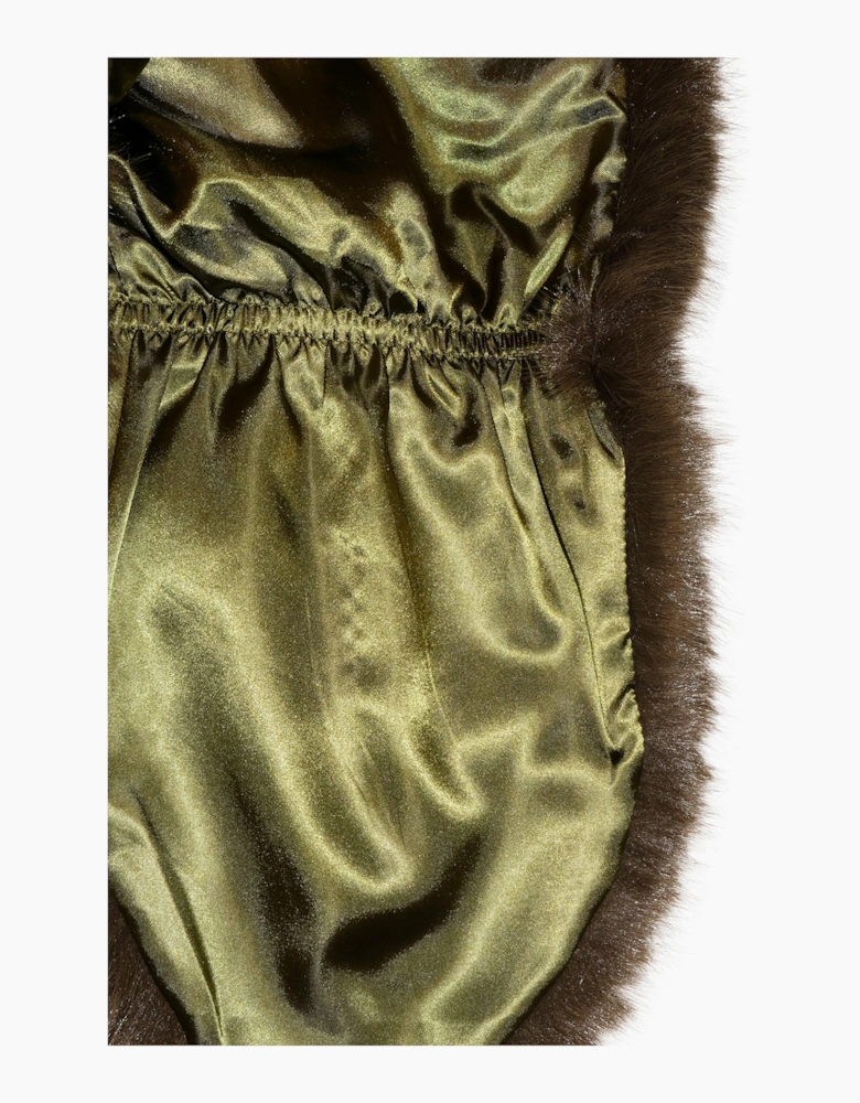 Khaki Green Faux Fur Wrap