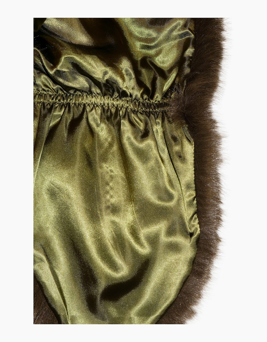 Khaki Green Faux Fur Wrap