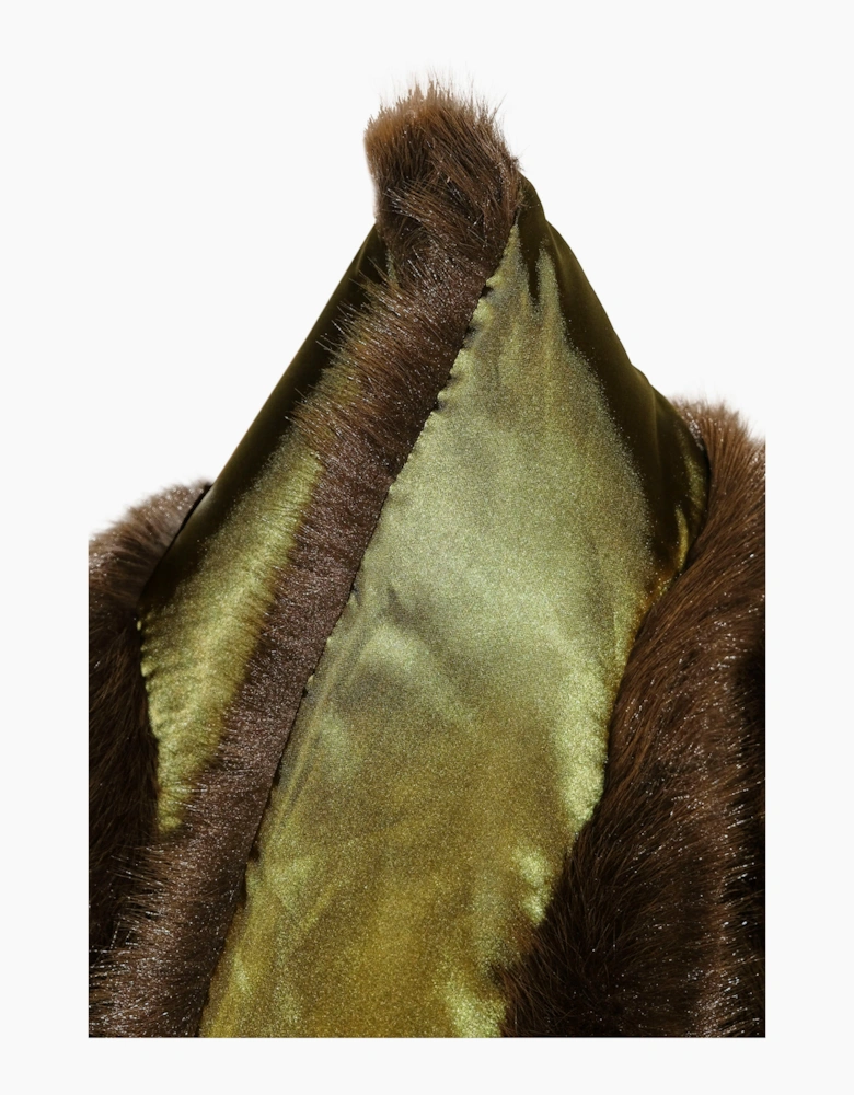Khaki Green Faux Fur Wrap