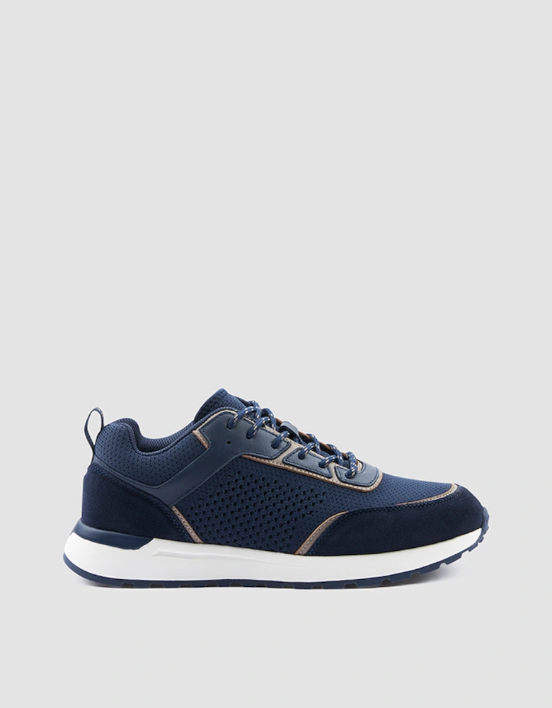 Paul & Shark Knit and Leather Sneakers