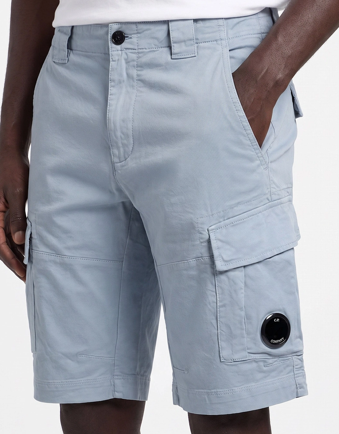 Cp Company Bermuda Cargo Stretch Gabardine Shorts BLUE 809