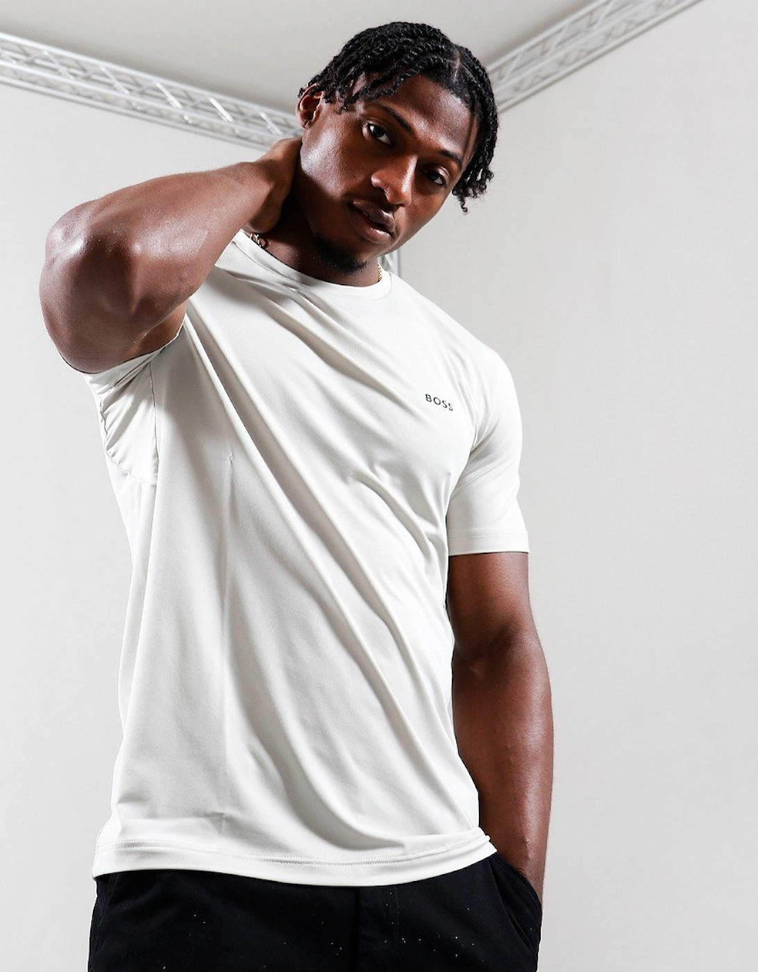 BOSS Green Active Logo T-Shirt White
