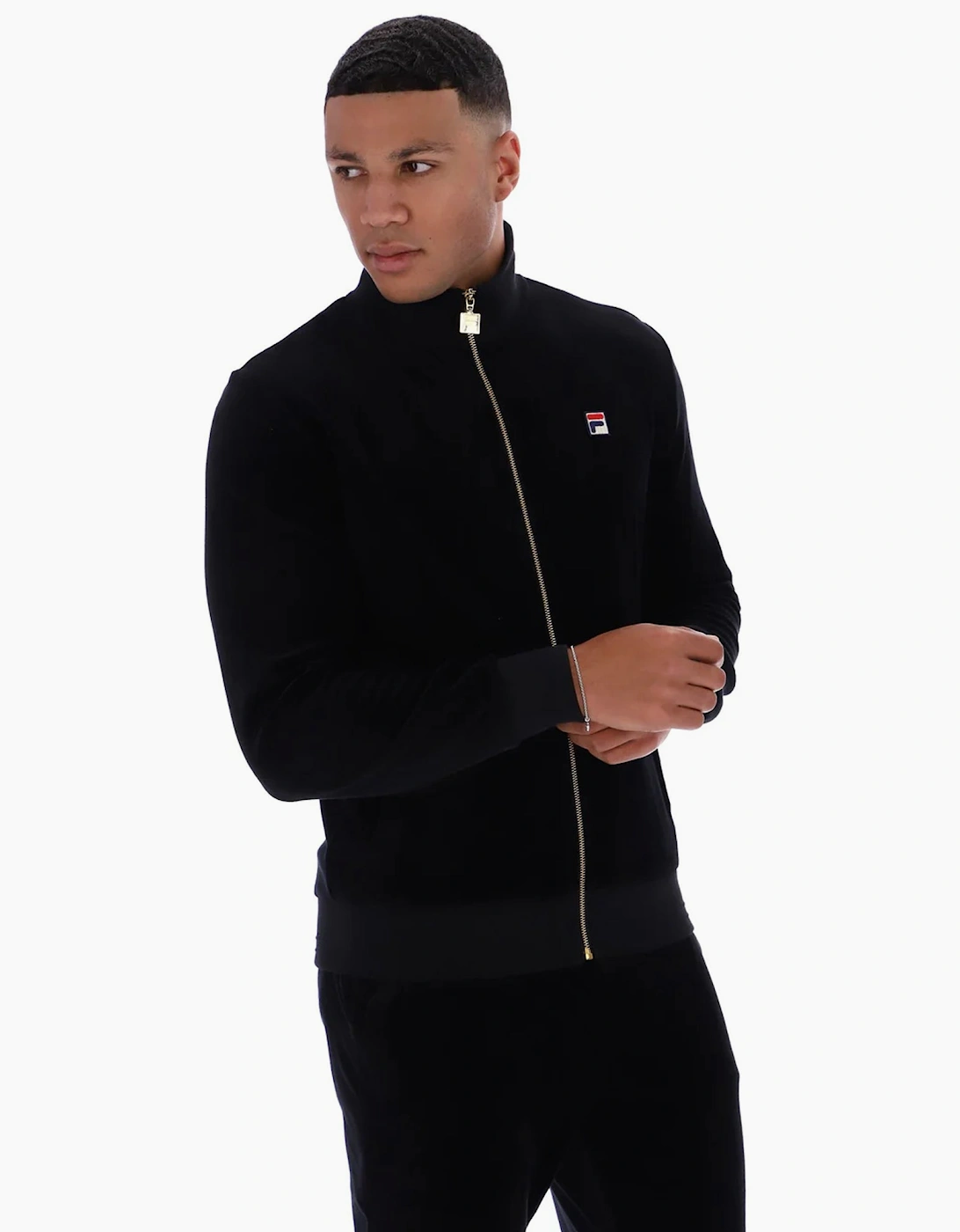 Fila Nero Velour Track Top Jacket Black