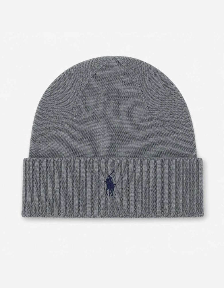 Polo Ralph Lauren Hat and Scarf Set Mens Beanie Fawn Grey Heather