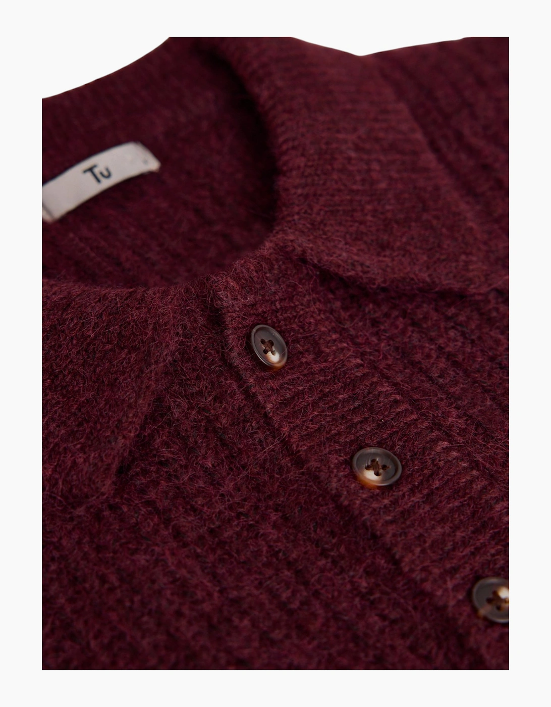 Mens Sweat Wool Blend Long Sleeve Polo Regular Fit Jumper Chunky Knitted Sweater
