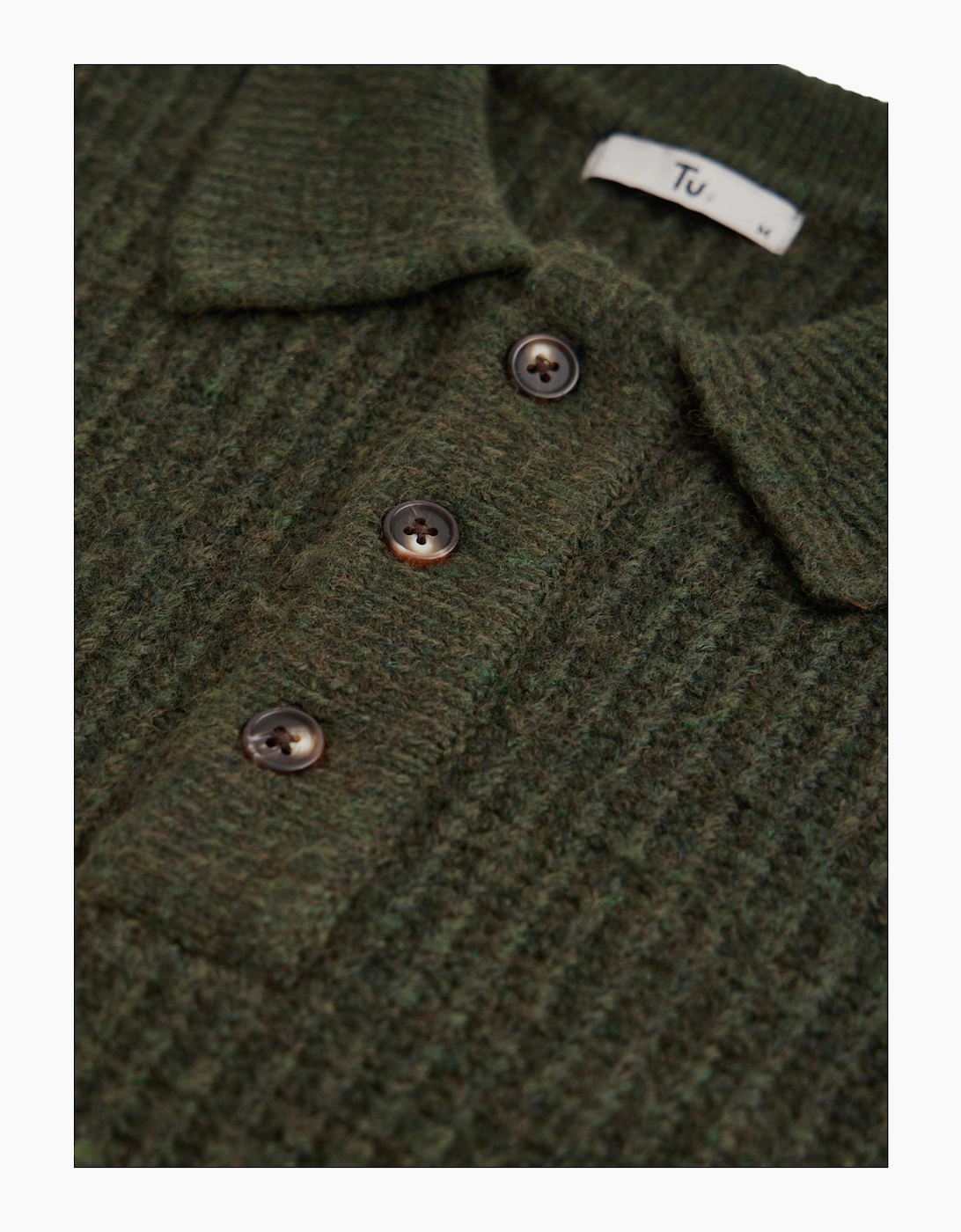 Mens Sweat Wool Blend Long Sleeve Polo Regular Fit Jumper Chunky Knitted Sweater