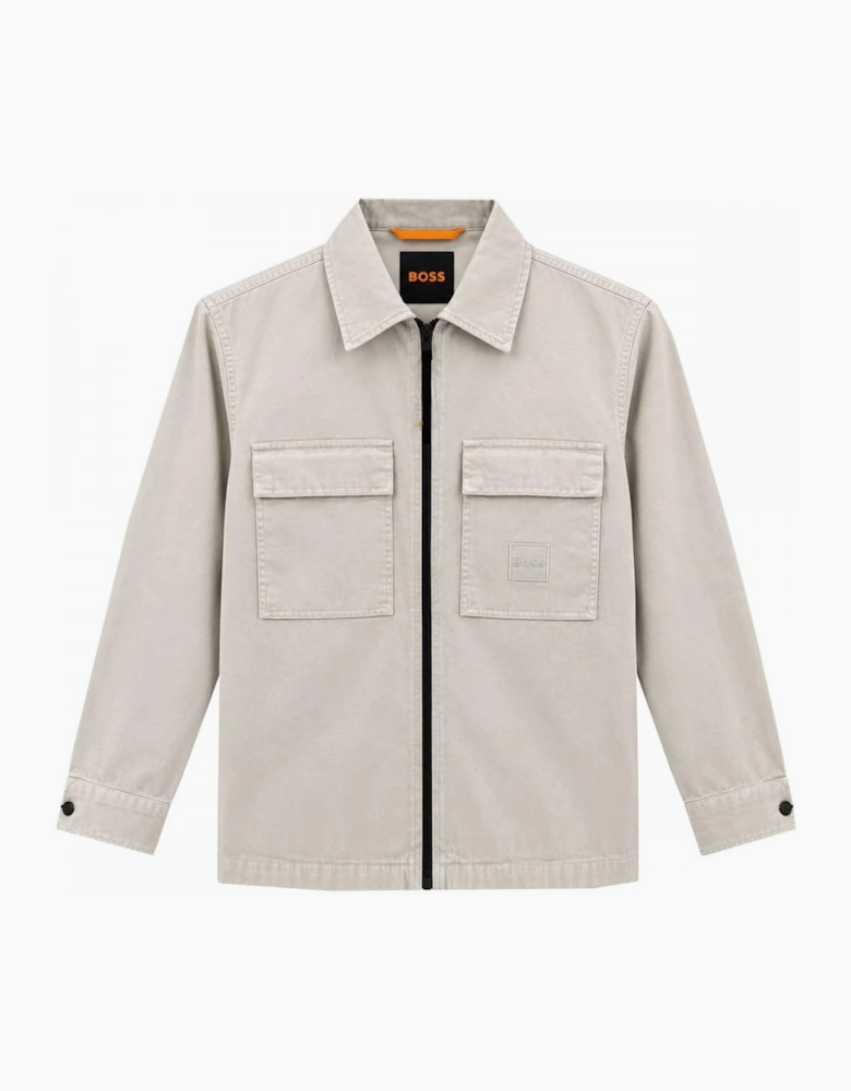 Hugo Boss Men's Beige Lovel Zip Overshirt