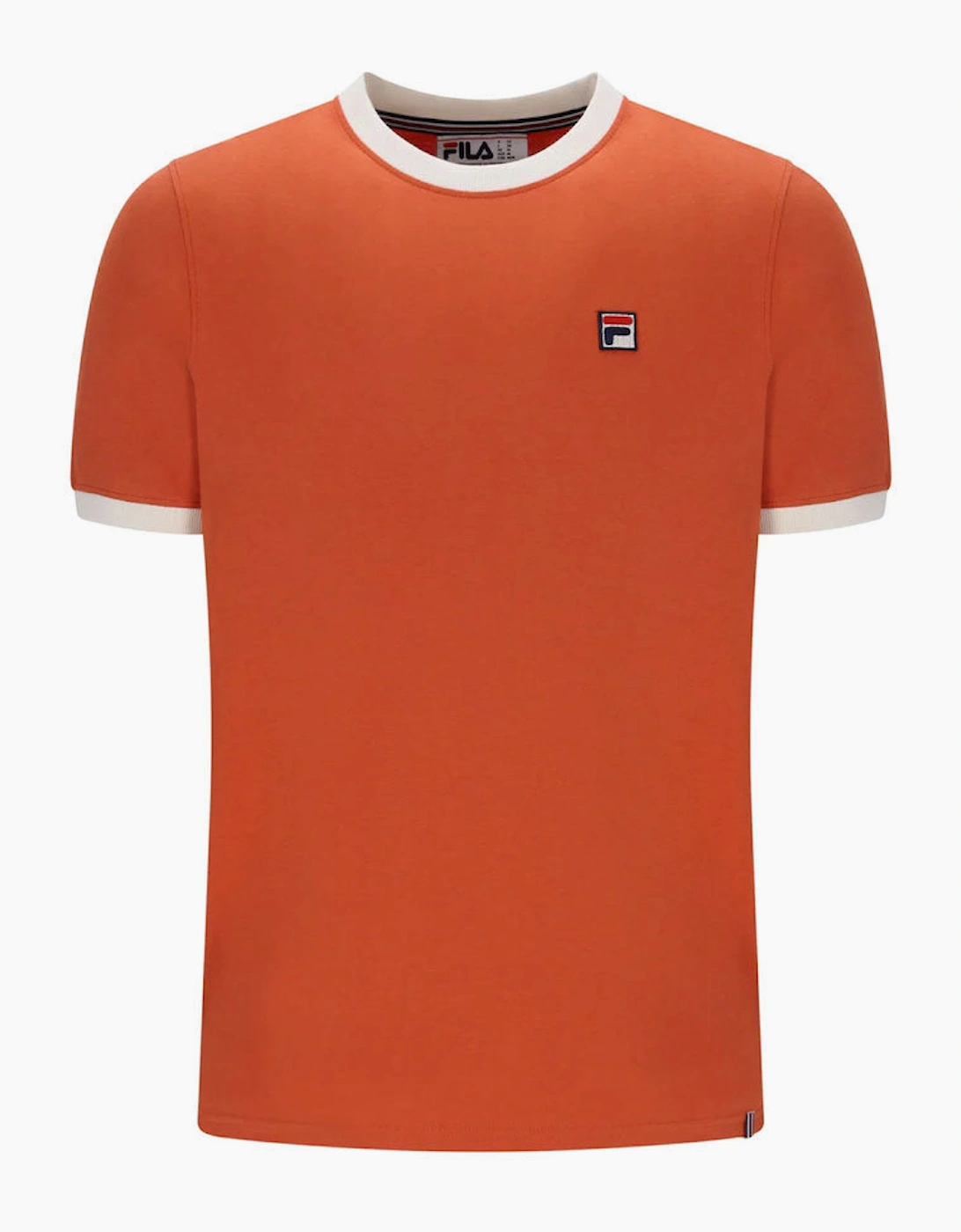 Fila Vintage Marconi Essential Ringer T-Shirt - Burnt Ochre Orange / Gardenia