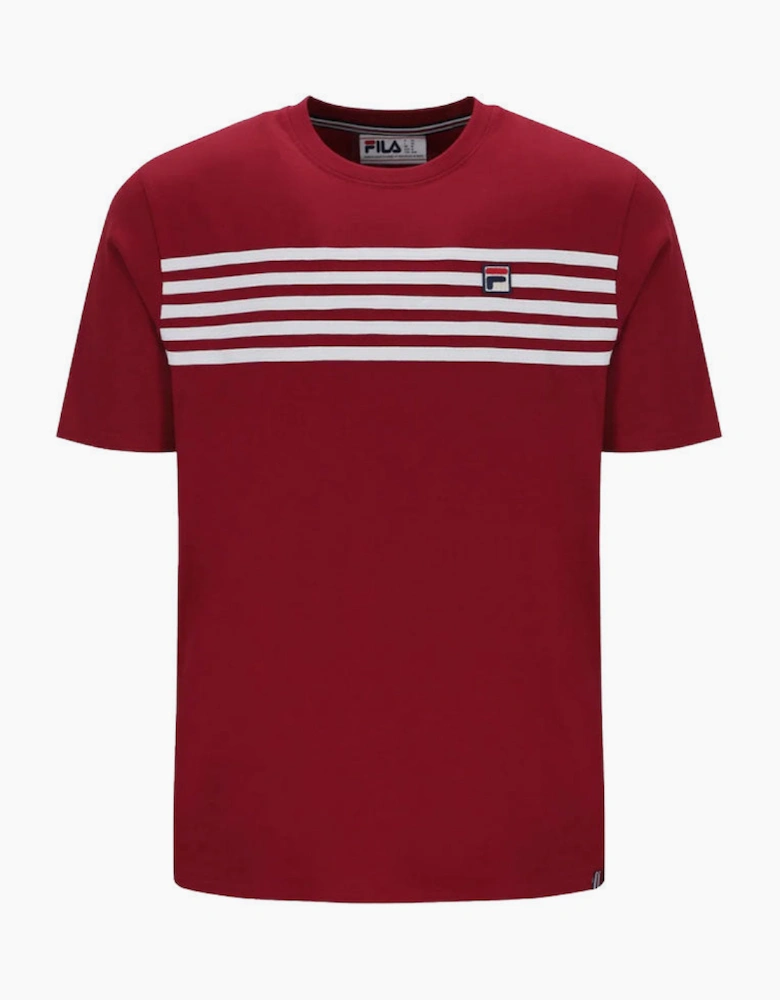 Fila Vintage Hanford Cut and Sew T-Shirt Bamboo Badge - Sun Dried Tomato / White