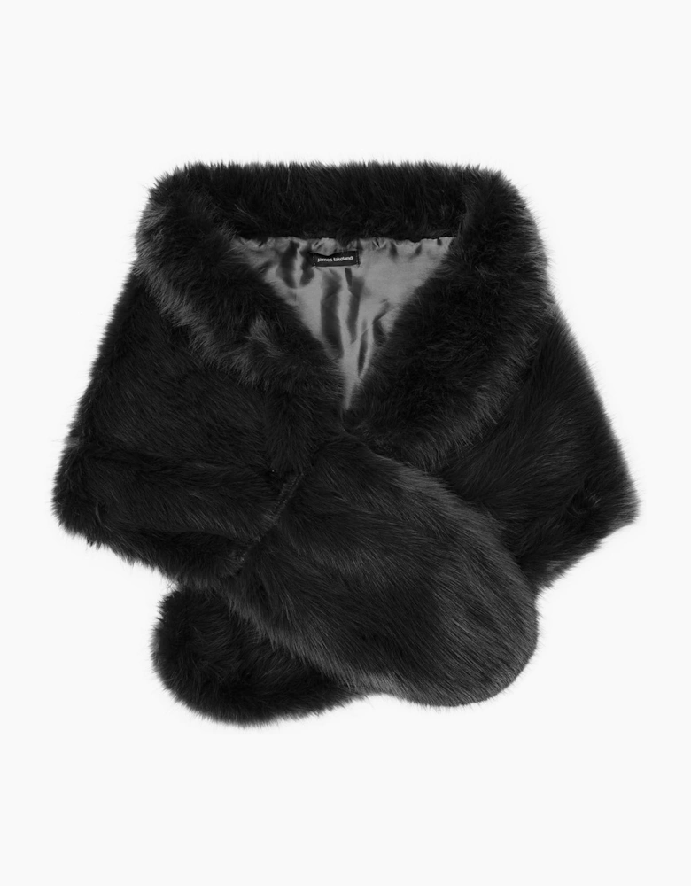 Black Faux Fur Wrap