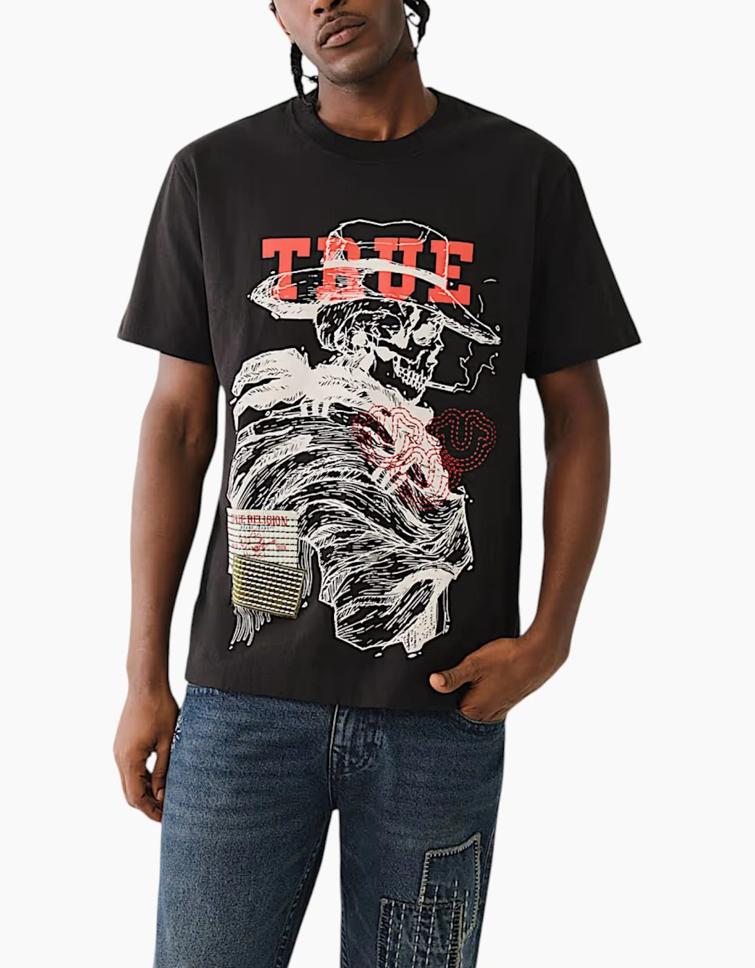 True Religion Mens Oversized T Shirts Drop Shoulder Tee