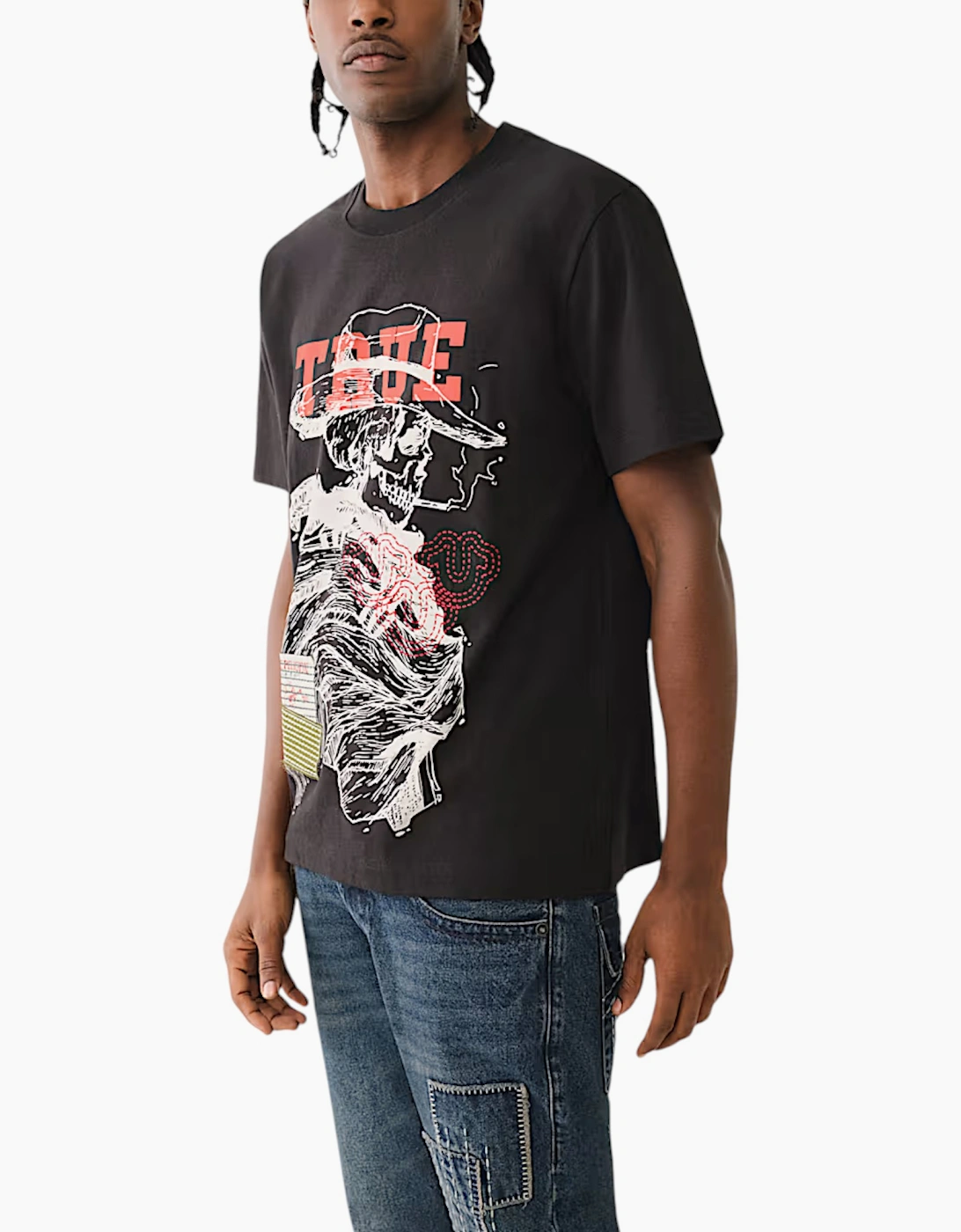 True Religion Mens Oversized T Shirts Drop Shoulder Tee