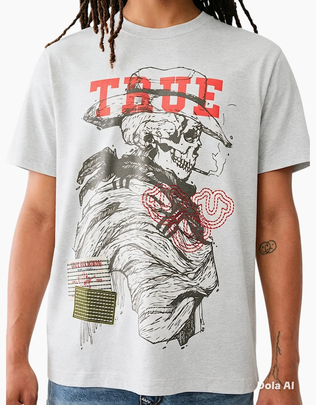 True Religion Mens Oversized T Shirts Drop Shoulder Tee