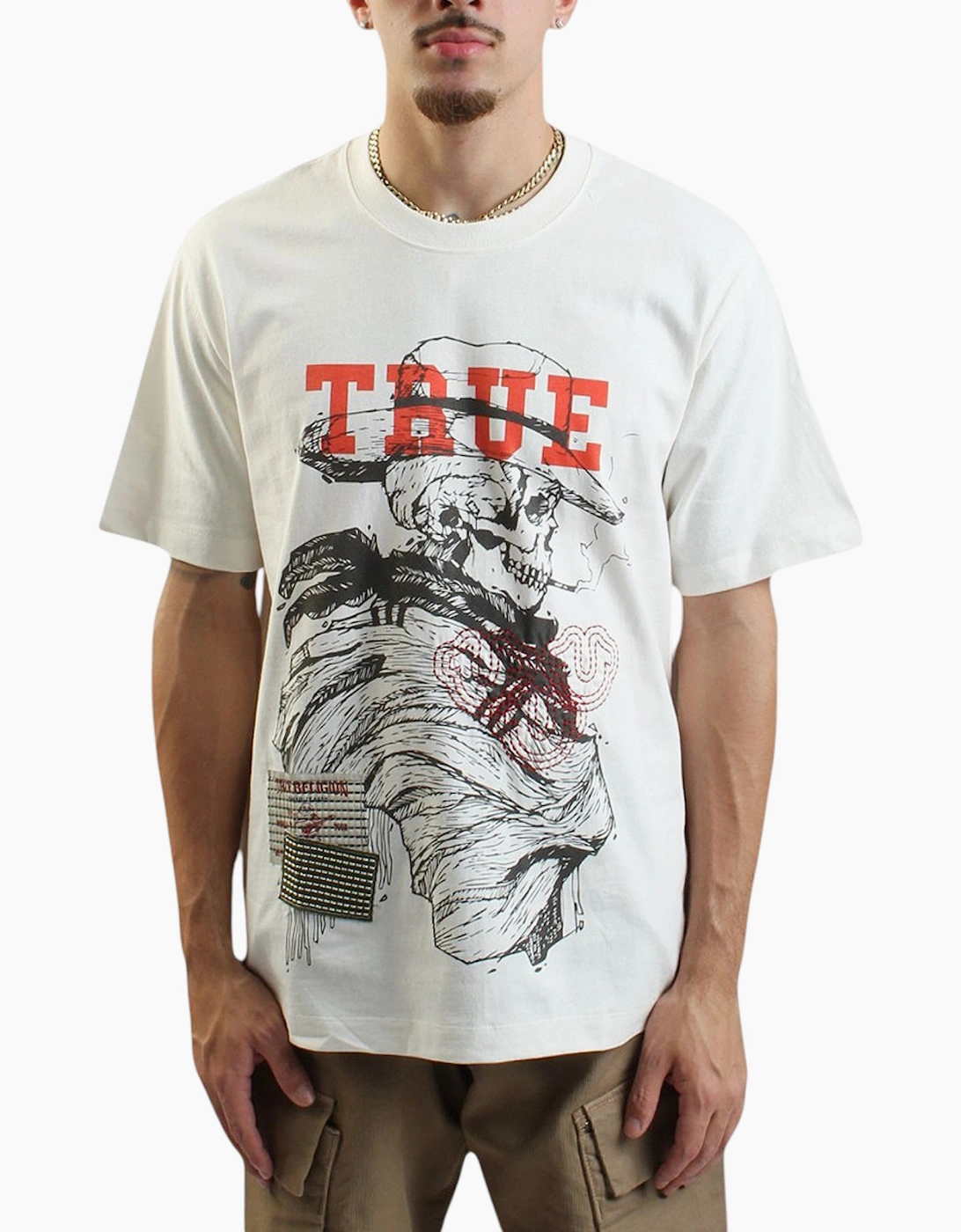 True Religion Mens Oversized T Shirts Drop Shoulder Tee