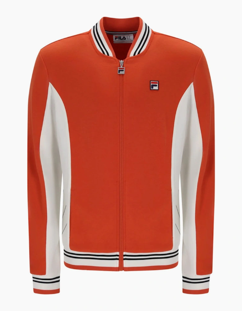 Fila Vintage Settanta Baseball Track Jacket - Burnt Ochre Orange /Gardenia/Black
