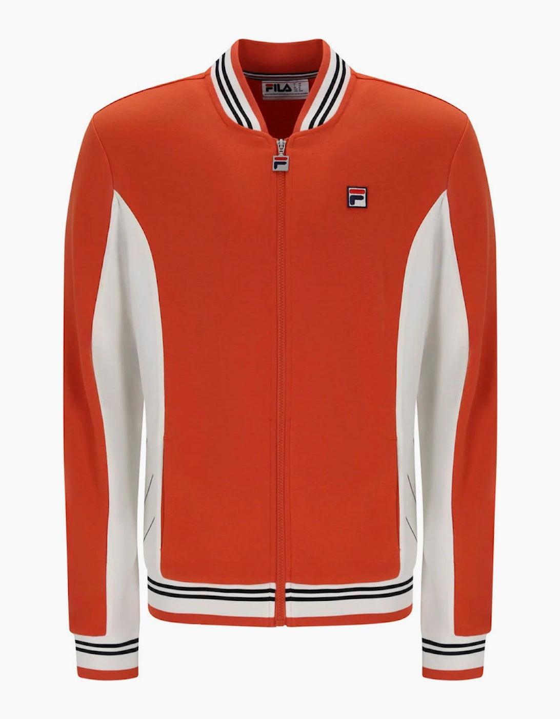 Fila Vintage Settanta Baseball Track Jacket - Burnt Ochre Orange /Gardenia/Black