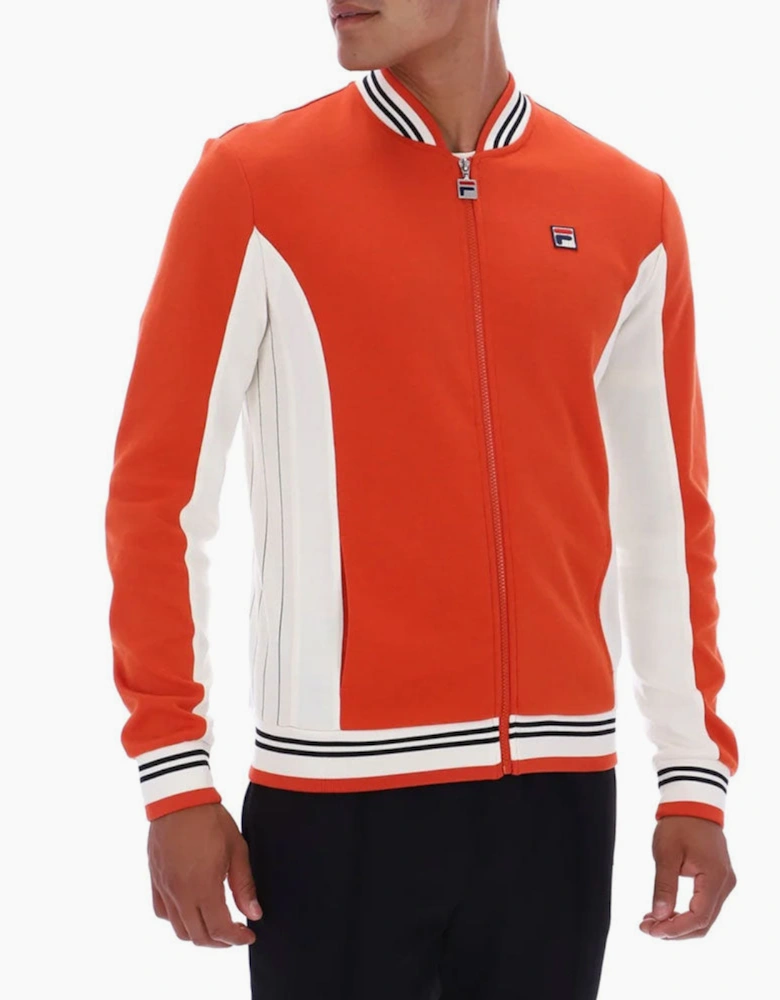 Fila Vintage Settanta Baseball Track Jacket - Burnt Ochre Orange /Gardenia/Black