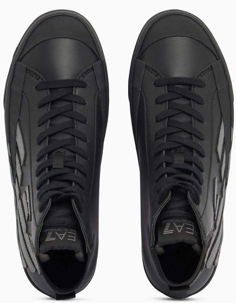 Eagle Logo Black High Top Boot Sneaker