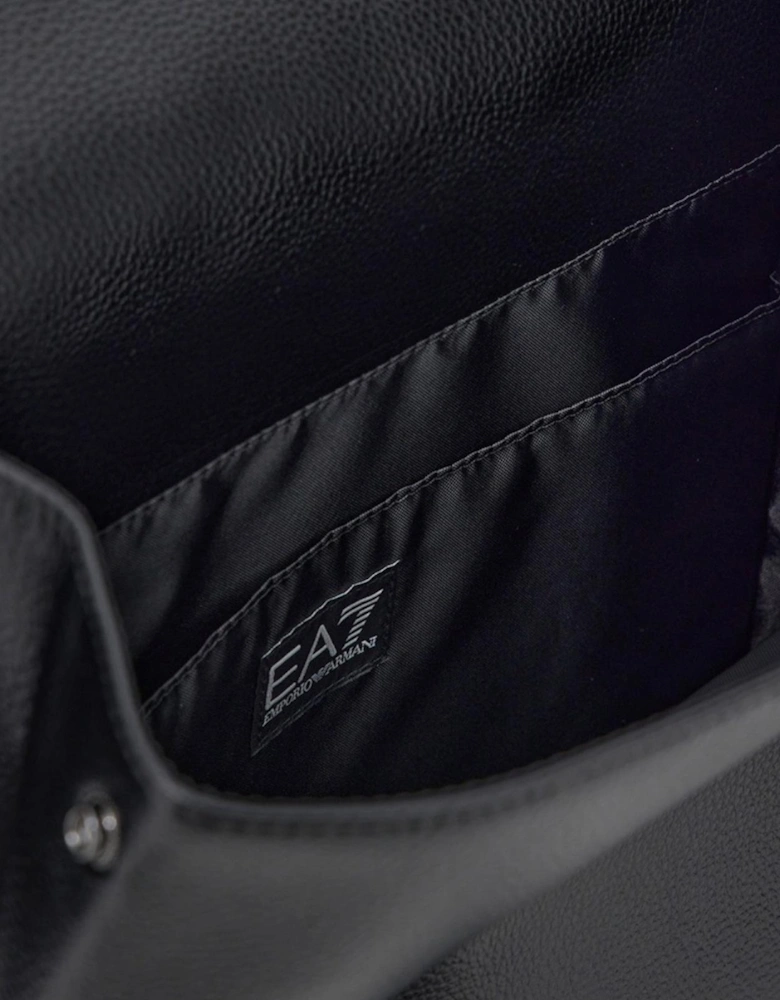 Rubberised Logo Black Satchel Backpack