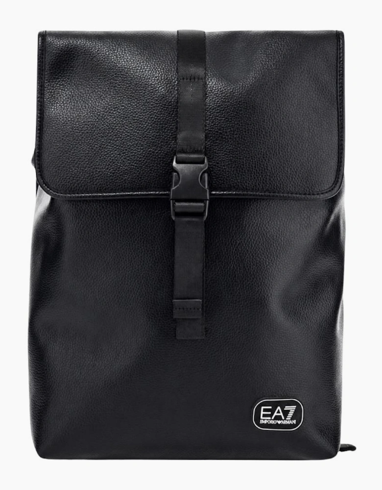 Rubberised Logo Black Satchel Backpack