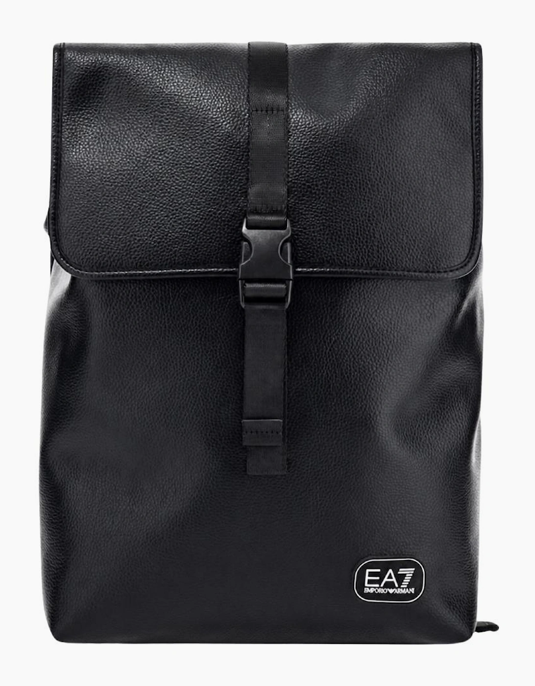Rubberised Logo Black Satchel Backpack