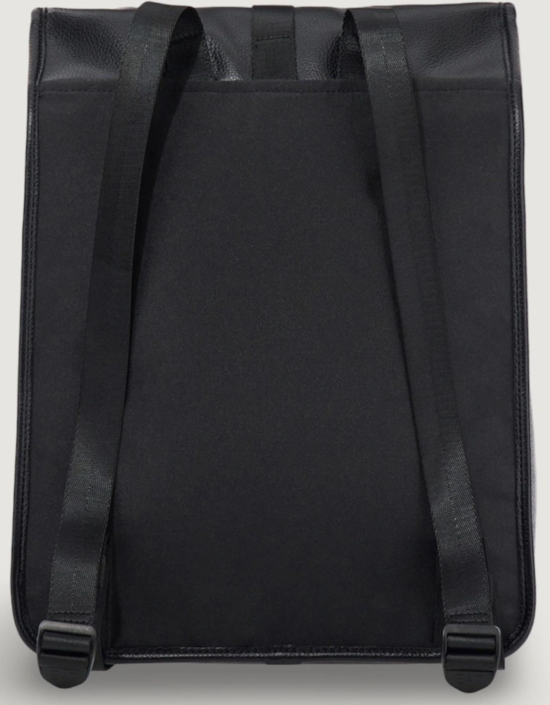 Rubberised Logo Black Satchel Backpack