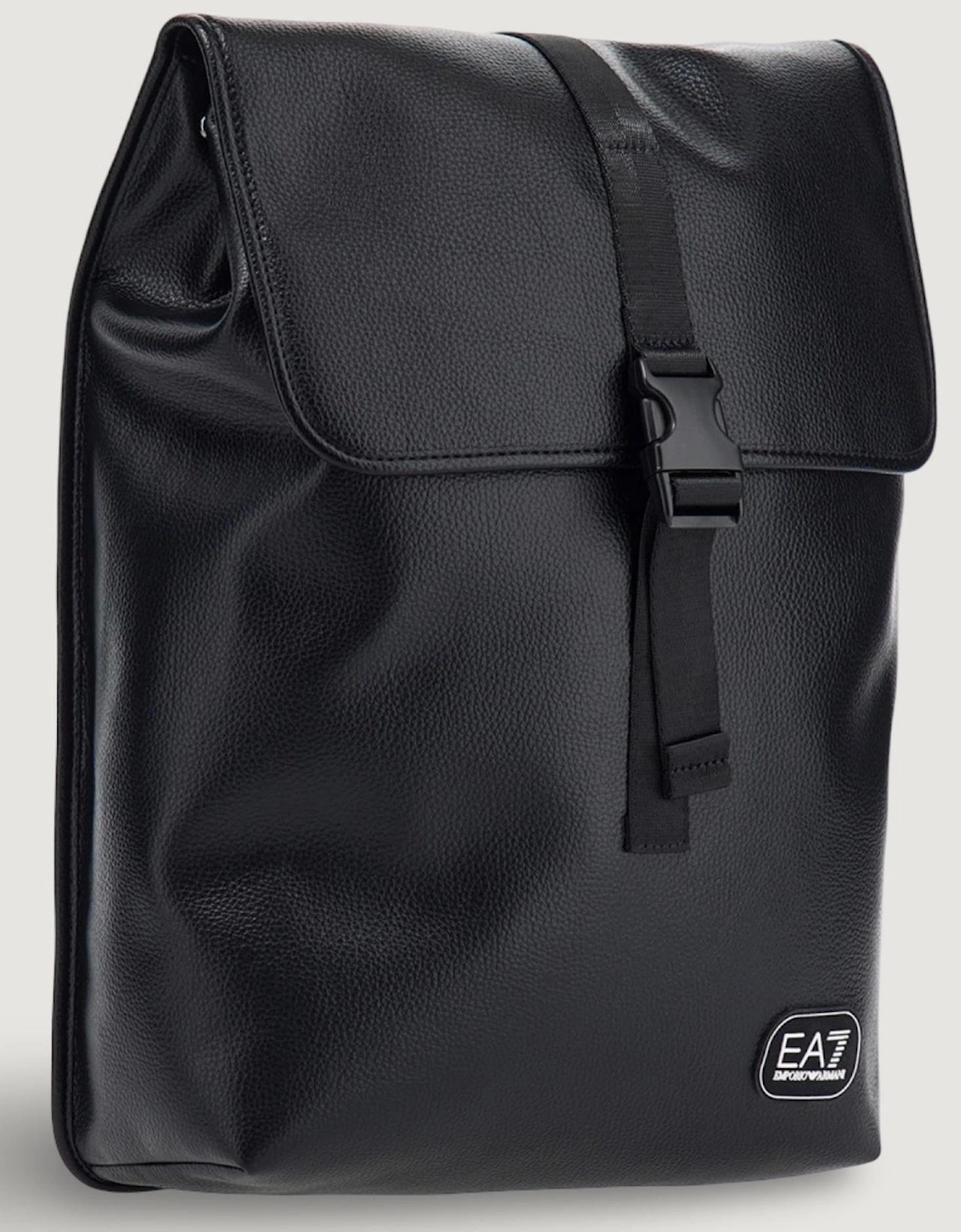 Rubberised Logo Black Satchel Backpack
