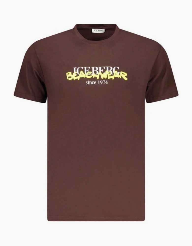 Iceberg Beachwear Logo Brown T-Shirt