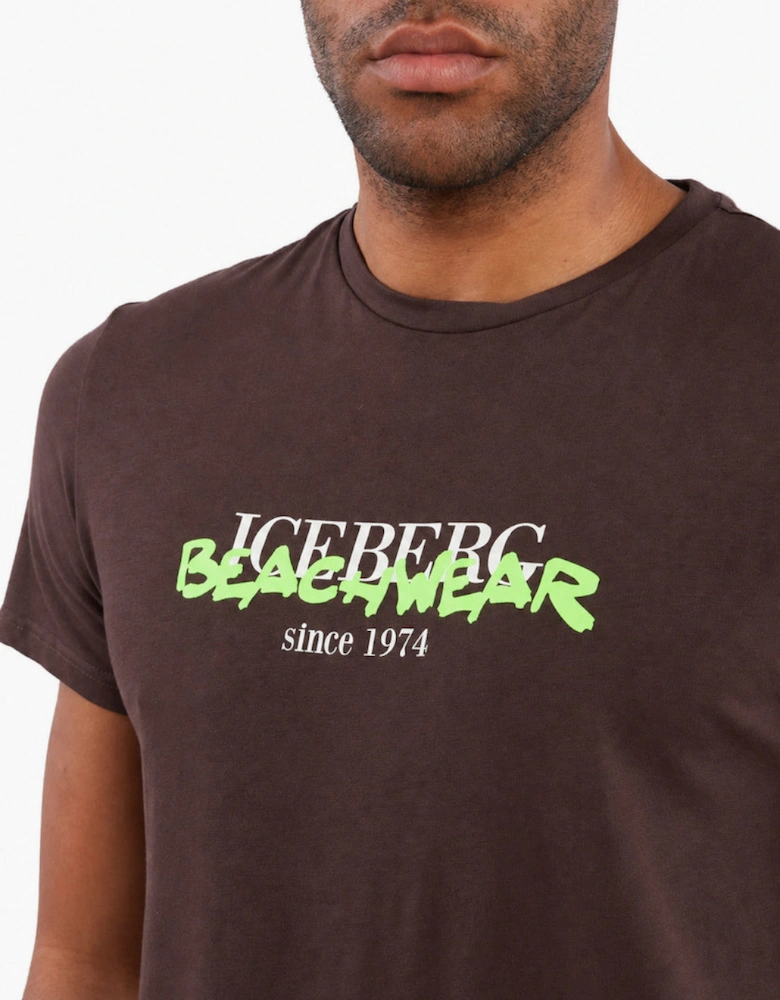 Iceberg Beachwear Logo Brown T-Shirt