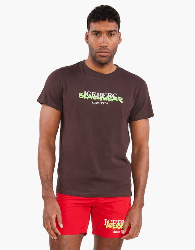 Iceberg Beachwear Logo Brown T-Shirt