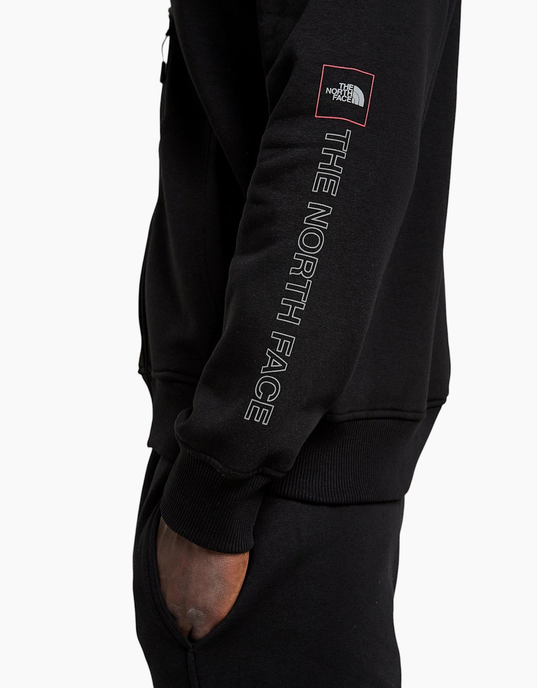 The North Face Mens Tracksuit Outline Full Zipped Hoodie Fleece Jogger Sportswear Black