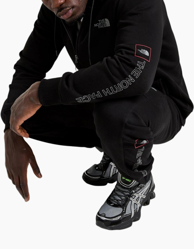 The North Face Mens Tracksuit Outline Full Zipped Hoodie Fleece Jogger Sportswear Black